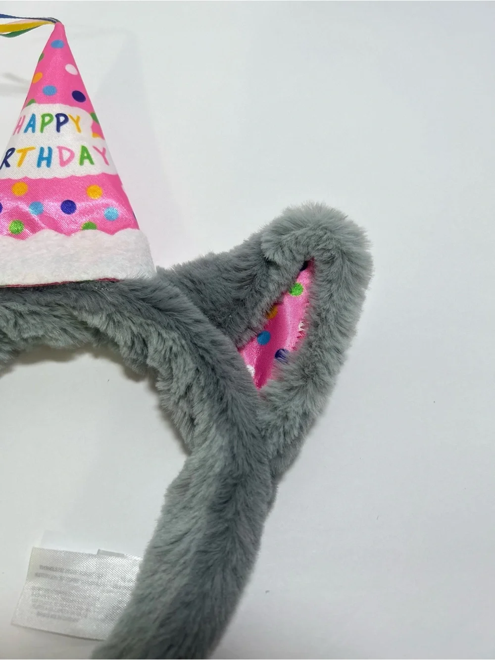 Great Wolf Lodge PINK Headband Birthday Party Hat Plush Gray Fur Ears